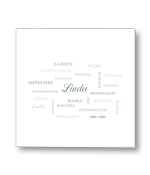 Rouwkaart met typografie