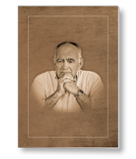 Rouwkaart met portret in retrostijl