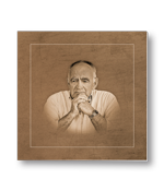 Rouwkaart met portret in retrostijl