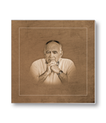 Rouwkaart met portret in retrostijl