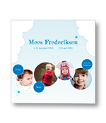 Rouwkaart met meerdere portretten voor kind