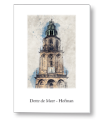Rouwkaart met schets kerktoren