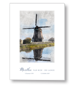 Rouwkaart met Hollandse molen