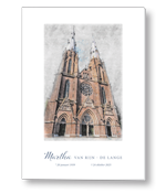 Rouwkaart met Brabantse Sint-Catharinakerk
