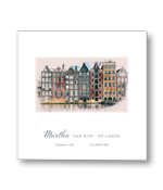 Rouwkaart met Amsterdam grachtenpanden