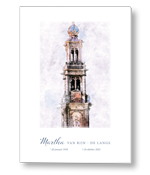 Rouwkaart met Amsterdam Westertoren