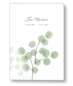 Rouwkaart met botanische eucalyptus