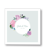 Rouwkaart met hortensia boeket om cirkel