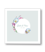 Rouwkaart met viooltjes boeket om cirkel