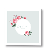 Rouwkaart met pioenroos boeket om cirkel