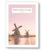 Rouwkaart met Zaanse Schans bij zonsondergang