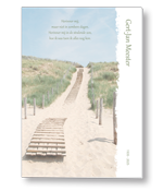 Rouwkaart met pad door de duinen