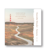 Rouwkaart met pad naar de vuurtoren
