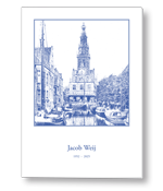Rouwkaart met de Waag van Alkmaar