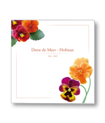 Rouwkaart met viooltjes