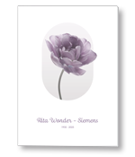 Rouwkaart met paarse tulp