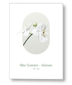 Rouwkaart met witte orchidee