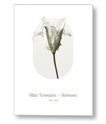 Rouwkaart met witte tulp