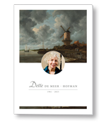 Rouwkaart met schilderij van de molen bij Wijk bij Duurstede