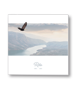 Rouwkaart met zeearend boven rivier
