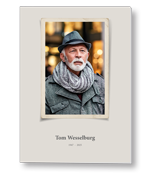 Rouwkaart met eigen foto in nostalgisch fotoframe
