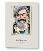 Rouwkaart met eigen foto in nostalgisch fotoframe