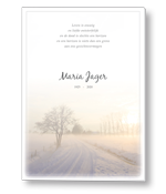 Rouwkaart met winters landschap
