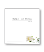 Rouwkaart met liggende roos