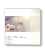 Rouwkaart met vlinder en balk