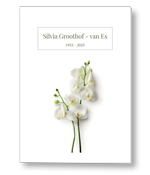 Rouwkaart met orchidee in bloei