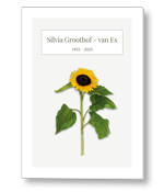 Rouwkaart zonnebloem