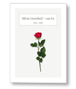Rouwkaart roos