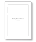 Rouwkaart met dun kader en kruis