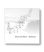 Rouwkaart met landschap in notenbalk