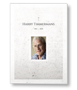 Rouwkaart met portret op abstracte achtergrond