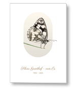 Rouwkaart met vlinder op grasspriet