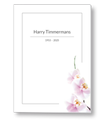 Rouwkaart met vlinder en balk