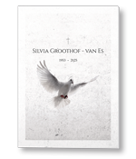 Rouwkaart met duif in abstracte achtergrond