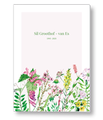 Aquarel geillustreerde veldbloemen roze