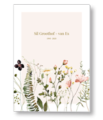 Aquarel geillustreerde veldbloemen beige