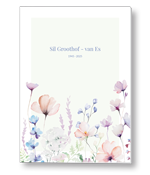 Aquarel geillustreerde veldbloemen groen