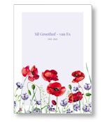 Aquarel geillustreerde veldbloemen paars