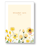 Aquarel geillustreerde veldbloemen geel
