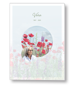 Klaproos met lavendel met portretfoto