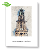 Rouwkaart met schets kerktoren