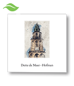Rouwkaart met schets kerktoren