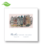 Rouwkaart met Amsterdamse grachtenpanden