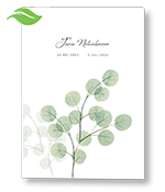Rouwkaart met botanische eucalyptus