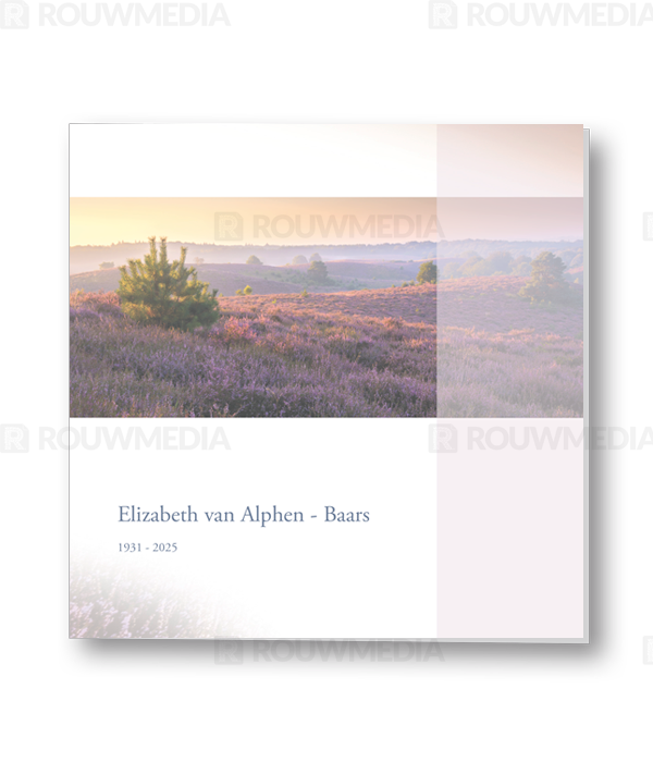 Rouwkaart Rouwkaart met paarse heide - voorkant