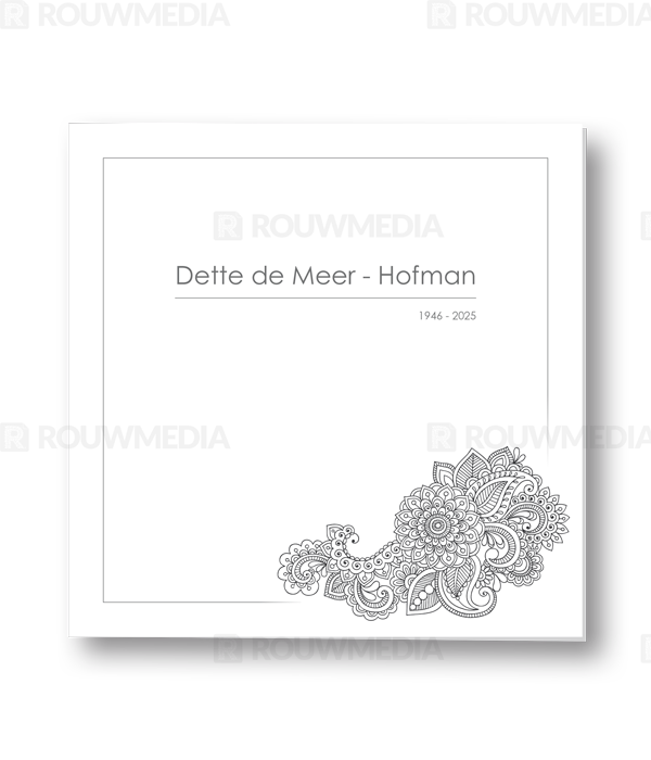 Rouwkaart Rouwkaart met mandela bloem - voorkant